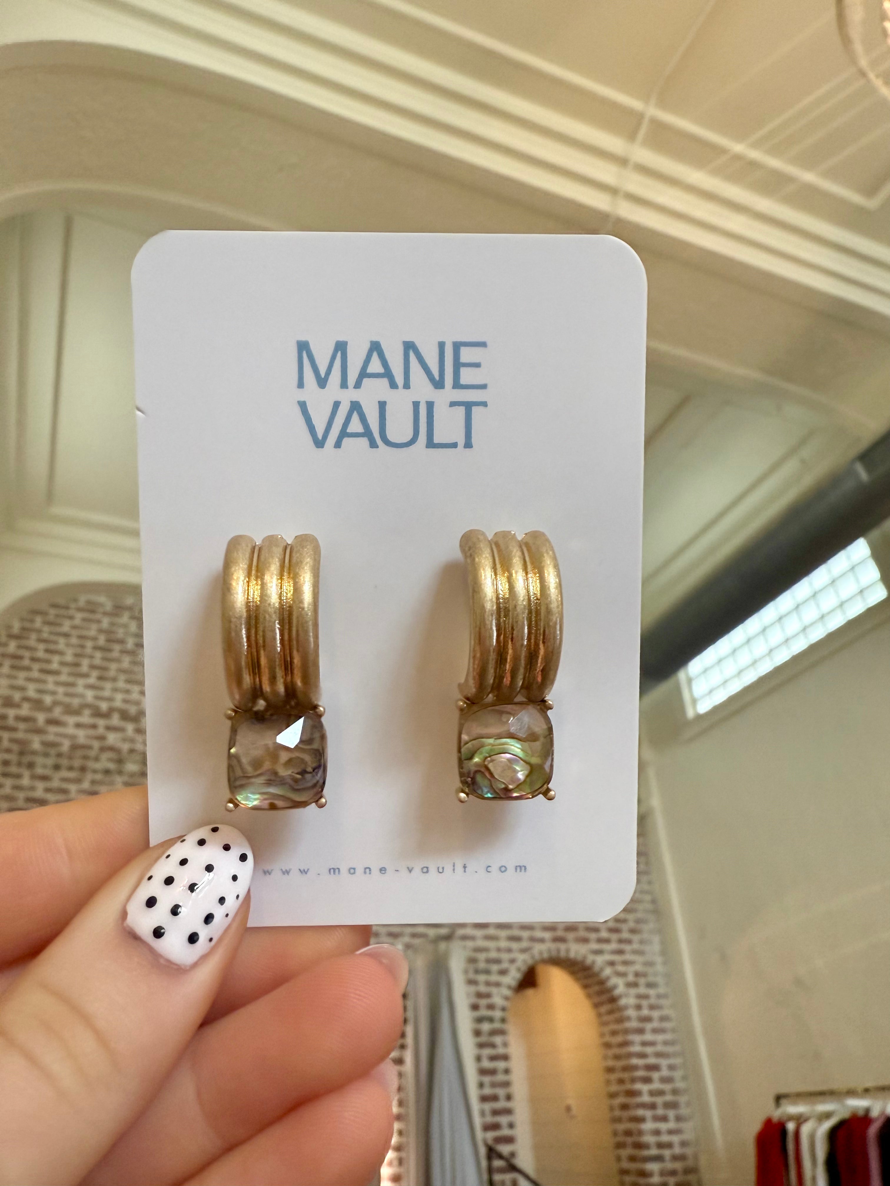 Layered Hoop & Dome Water Resistant Earrings