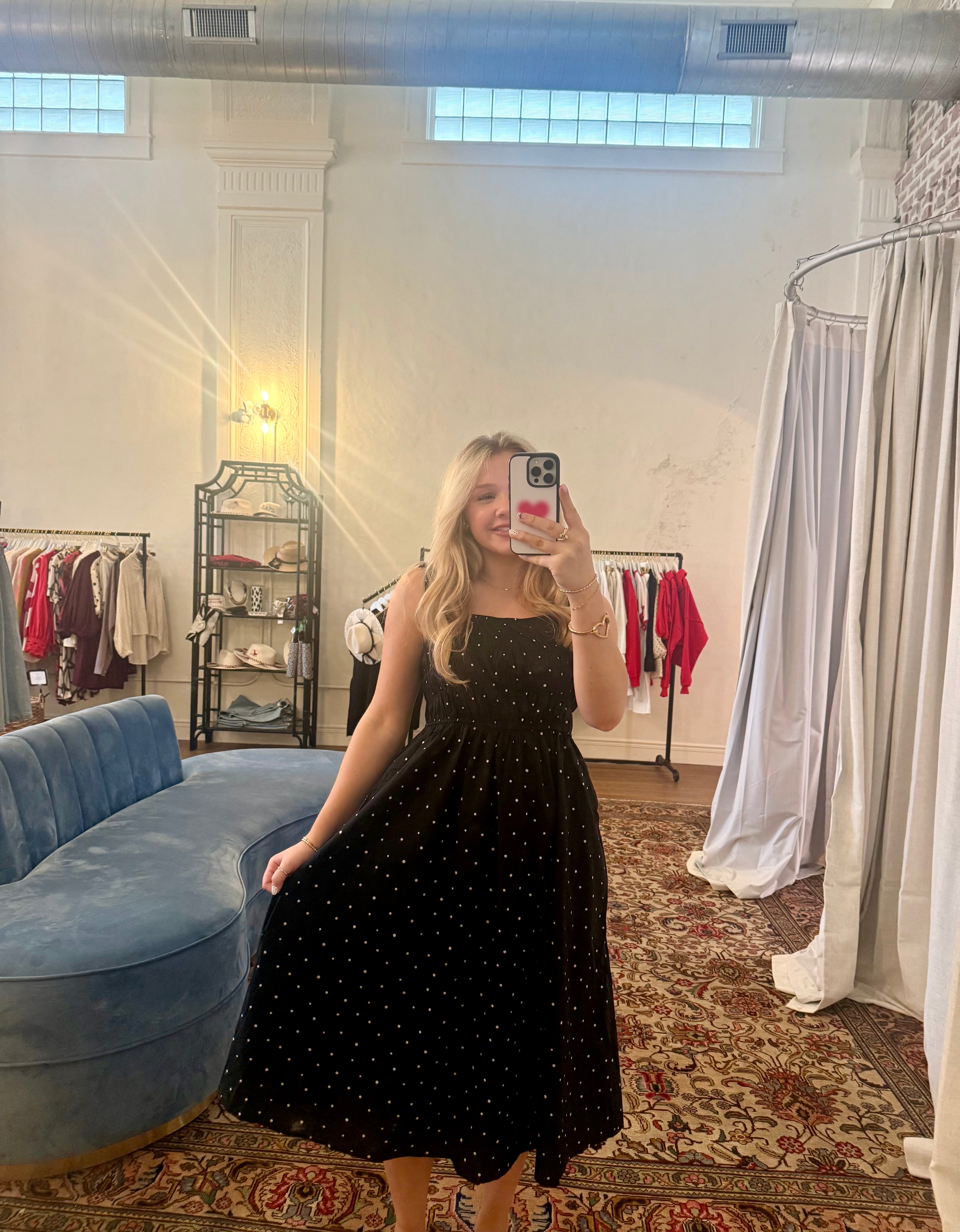 The Willa Polka Dot Midi Dress