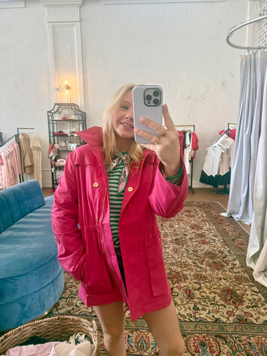 Ciao Milano Tess Rain Jacket- Hot Fuschia