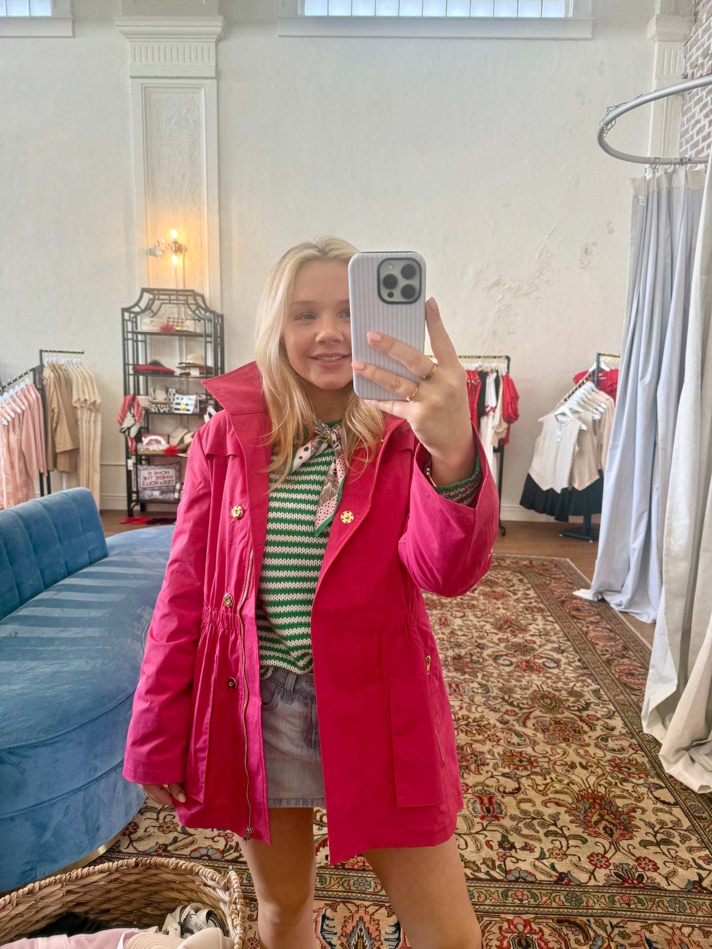 Ciao Milano Tess Rain Jacket- Hot Fuschia