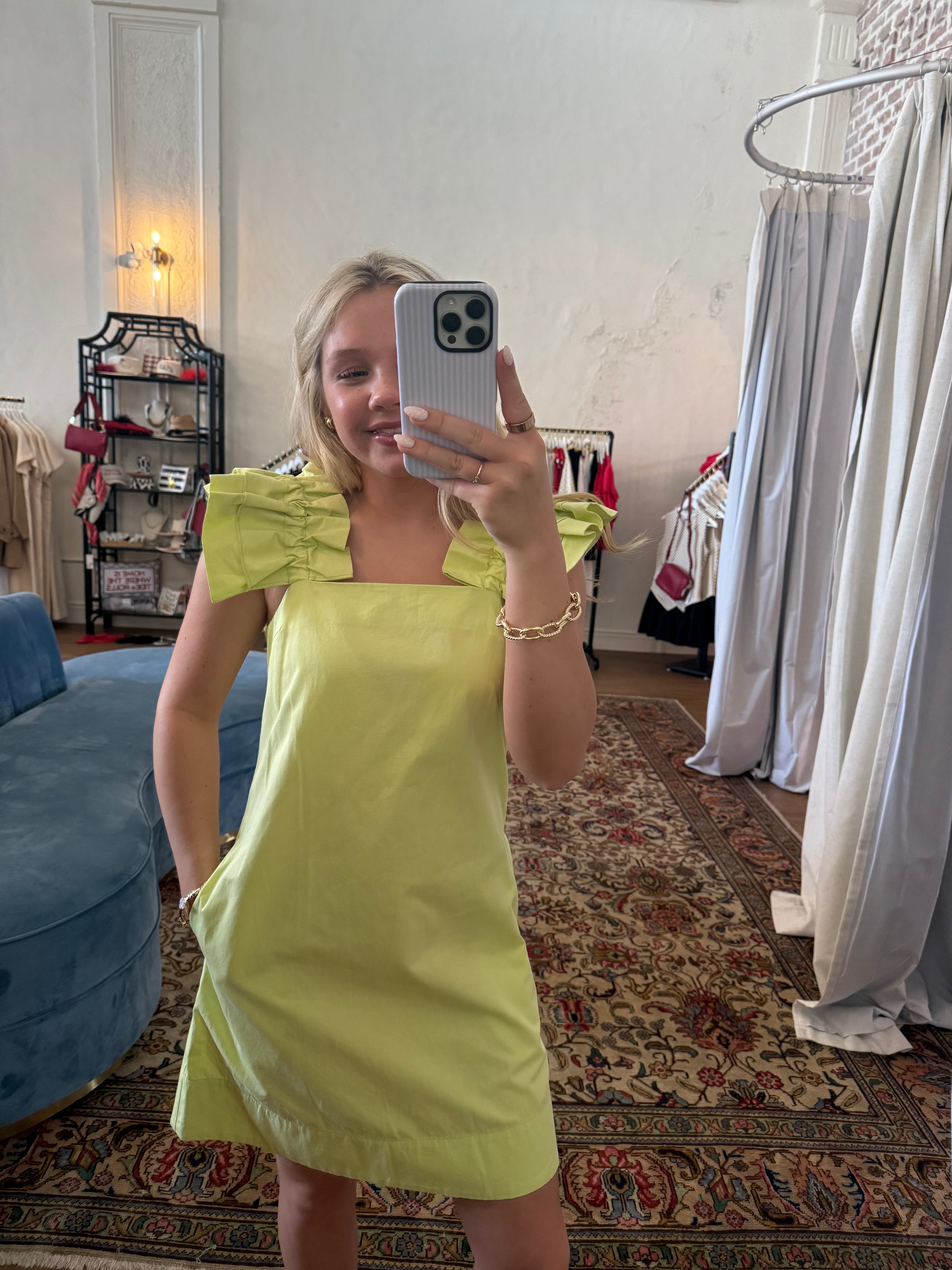 The Oaklee Dress - Lime