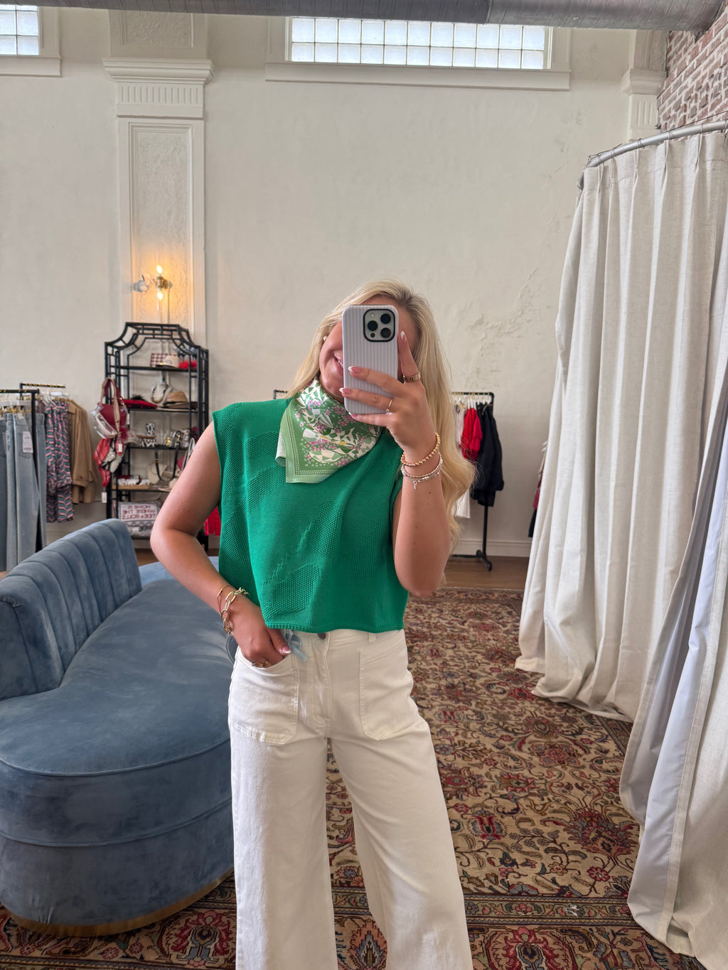 Laura Sleeveless Sweater - Green