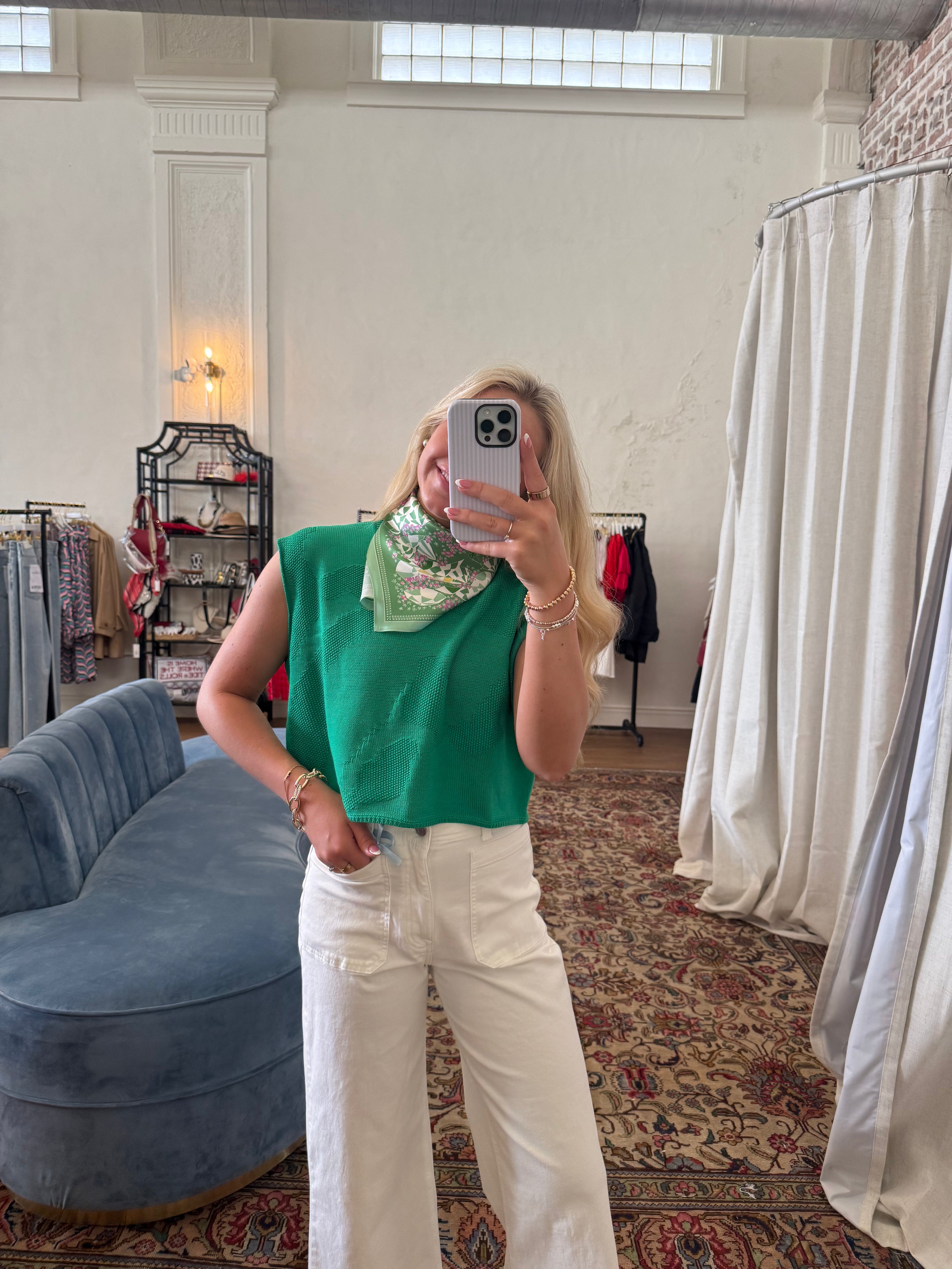 Laura Sleeveless Sweater - Green