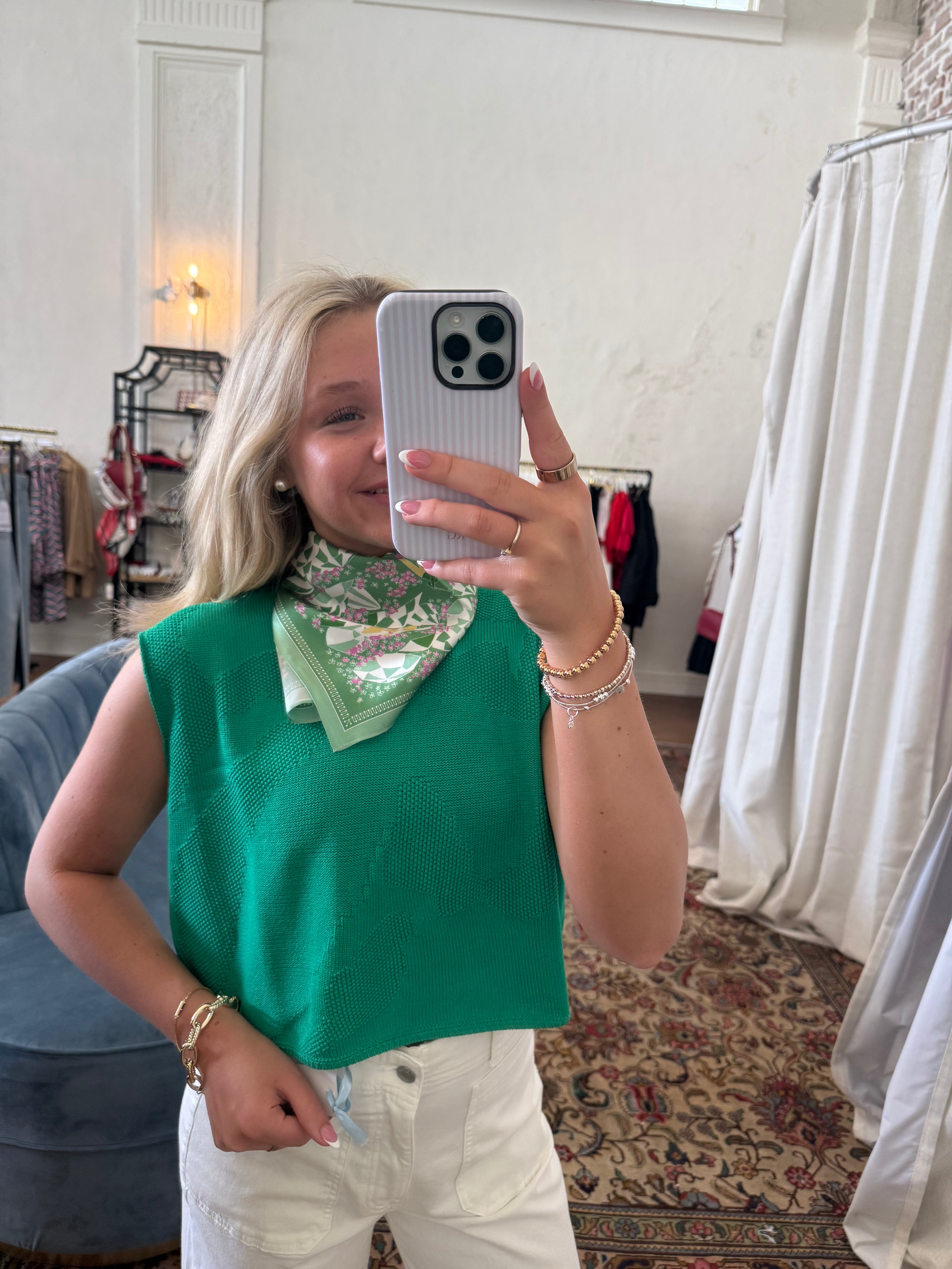 Laura Sleeveless Sweater - Green