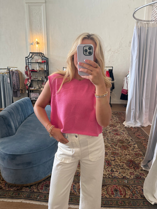 Laura Sleeveless Sweater - Pink