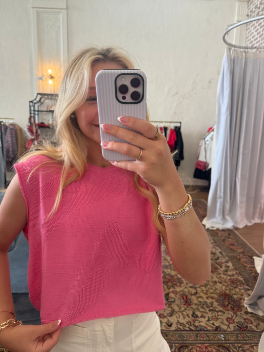 Laura Sleeveless Sweater - Pink