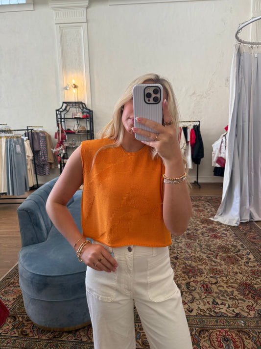 Laura Sleeveless Sweater - Orange