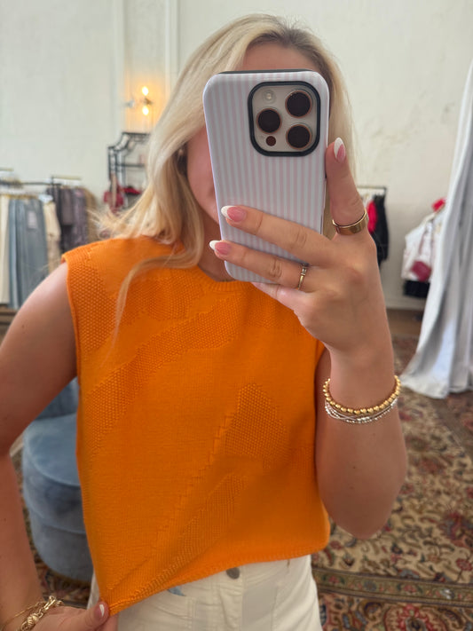 Laura Sleeveless Sweater - Orange