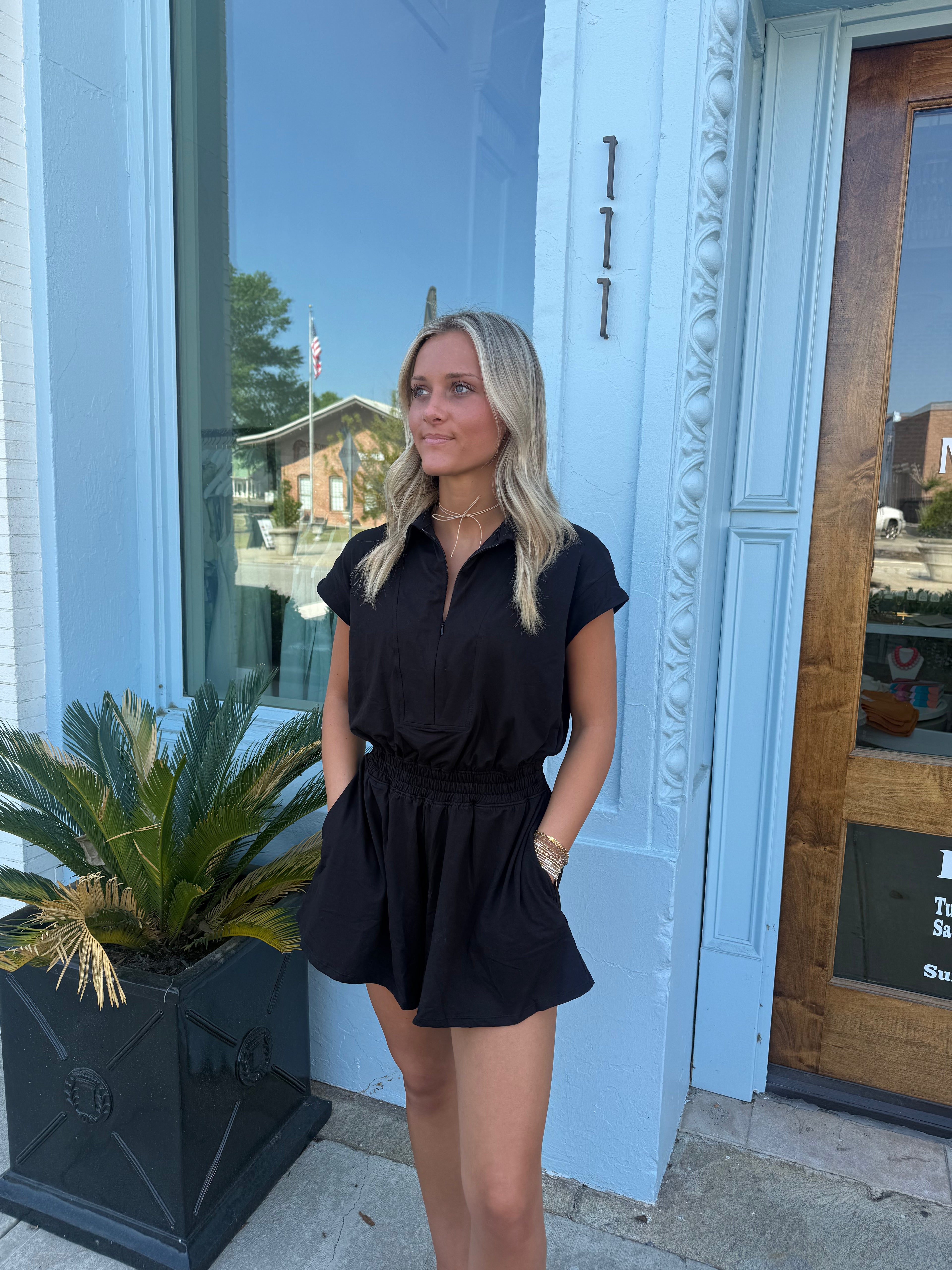 The Kate Tennis Romper - Black