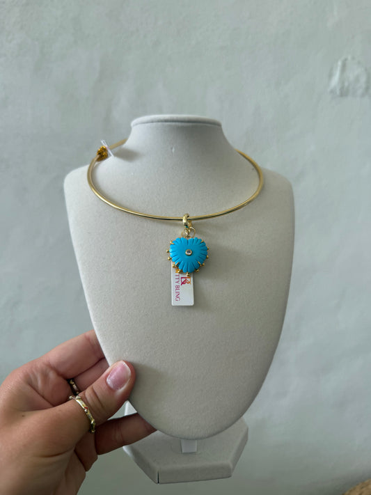 Knotty Bling - Turquoise Carved Heart
