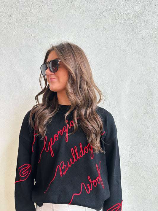 Georgia Bulldogs Love Letter Sweater - Black