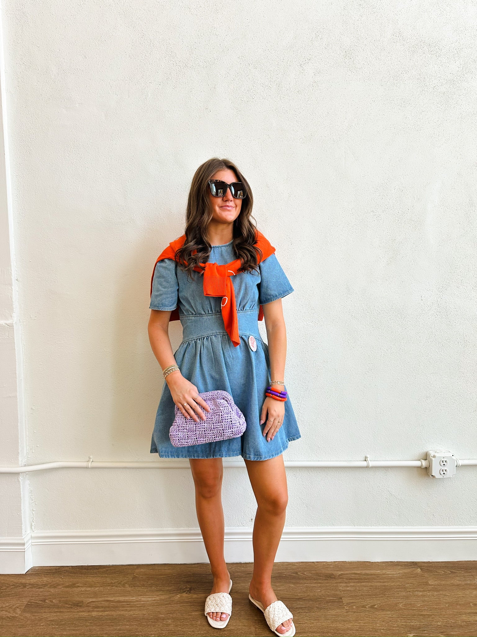 Denim Cinched Waist Dress