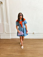 Denim Cinched Waist Dress