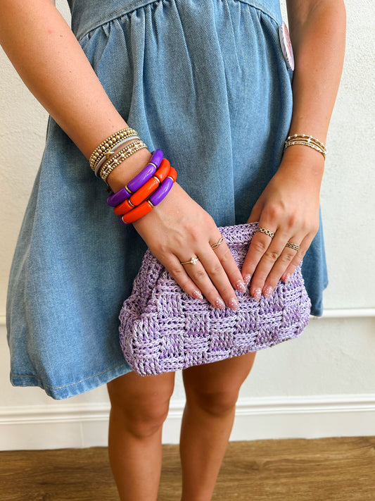 Orange and Purple Bangle Set