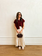 Crinkle Maxi Skirt - Cream