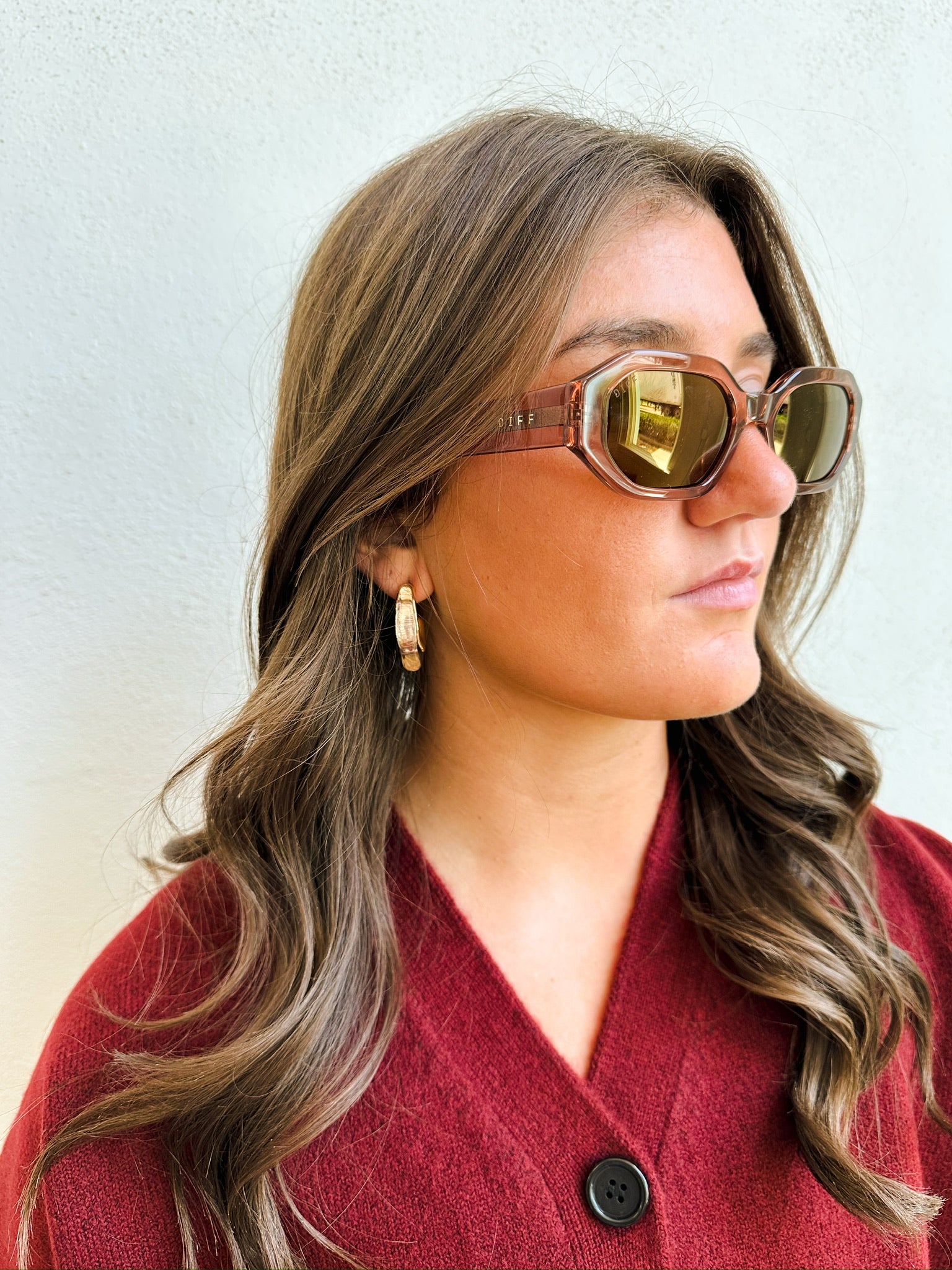Acrylic Inlay Gold Hoops
