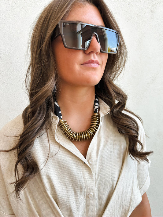 Scottie Scarf Necklace - Black