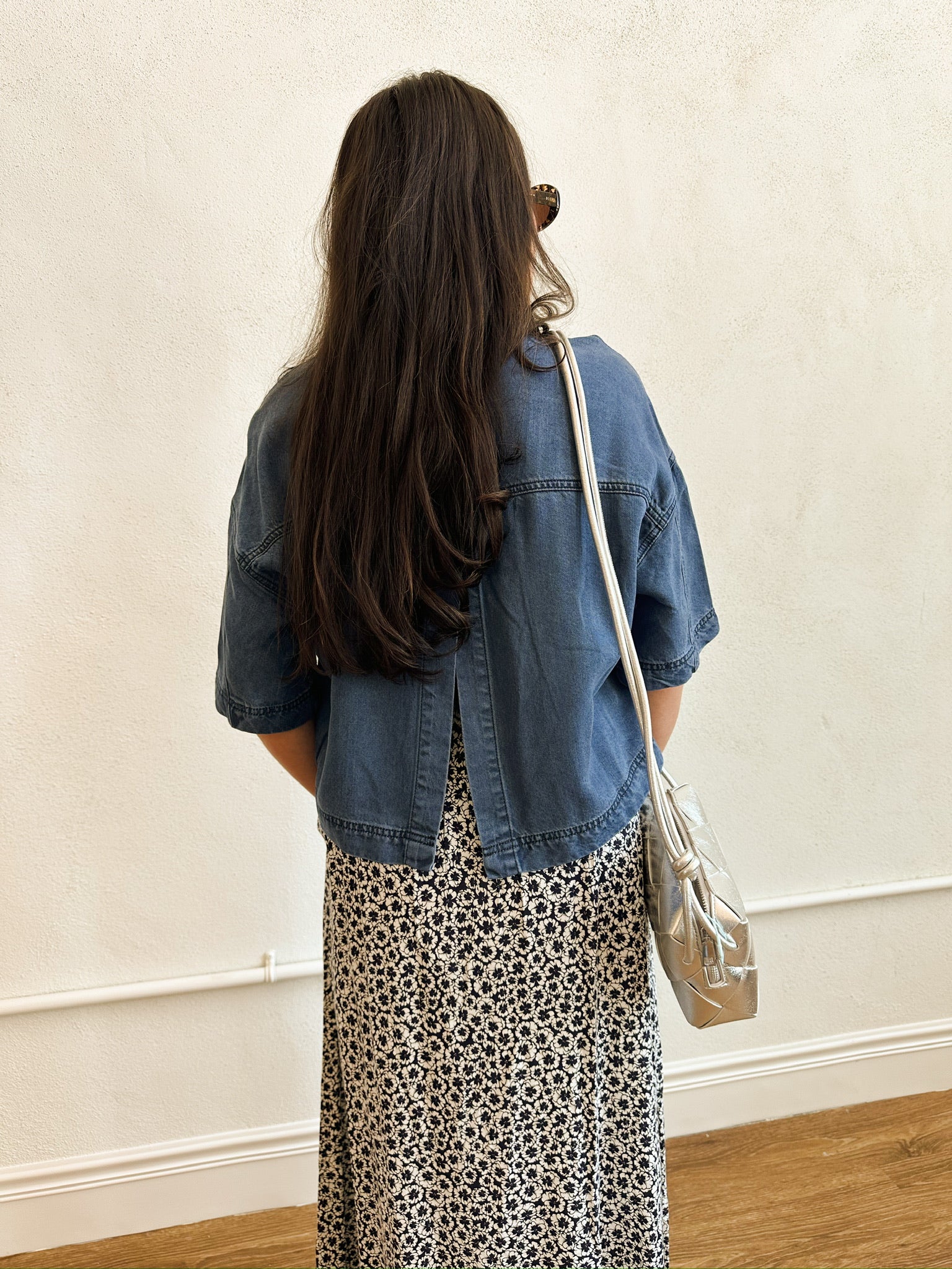 Navy Floral Skirt