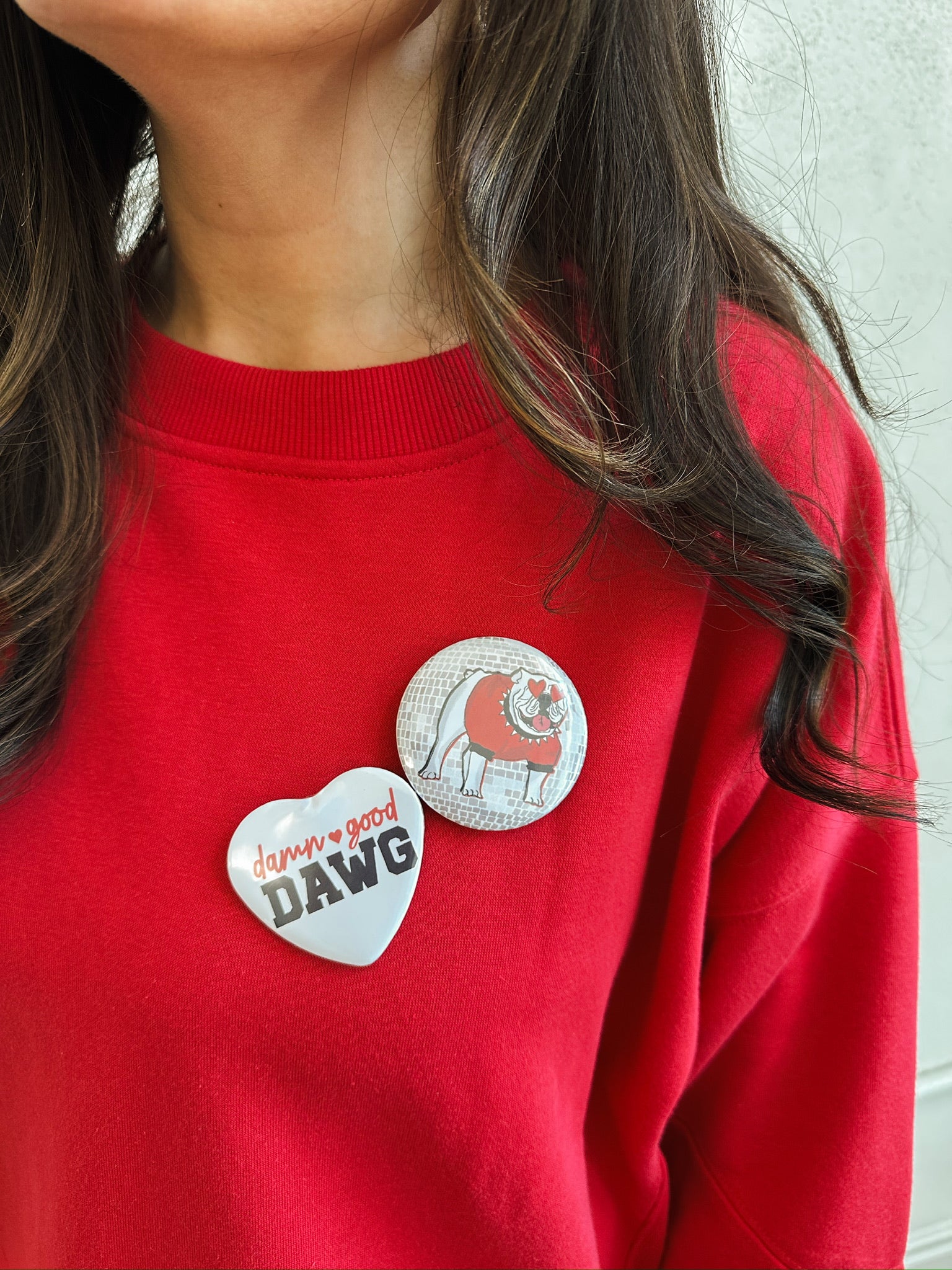 Heart-Eyed Disco Dawg Button