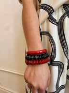 Red Round Disc Bead Bracelet