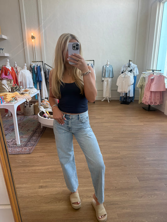 The Lexi Mid Rise Straight Jeans