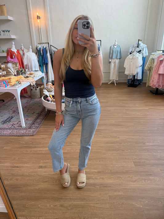 The Bri Ankle High Rise Slim Straight Jeans- Day Off