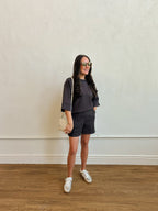 Crew Neck 3/4 Sleeve Raglan Pullover