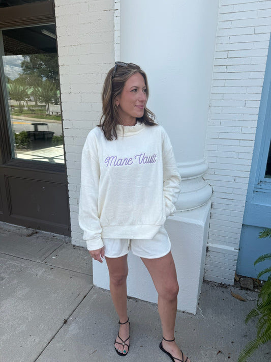 MV Terry Set - Cream/Purple