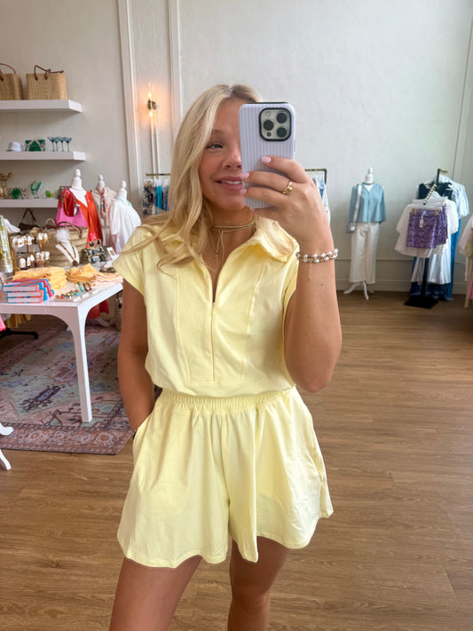 The Kate Tennis Romper - Yellow