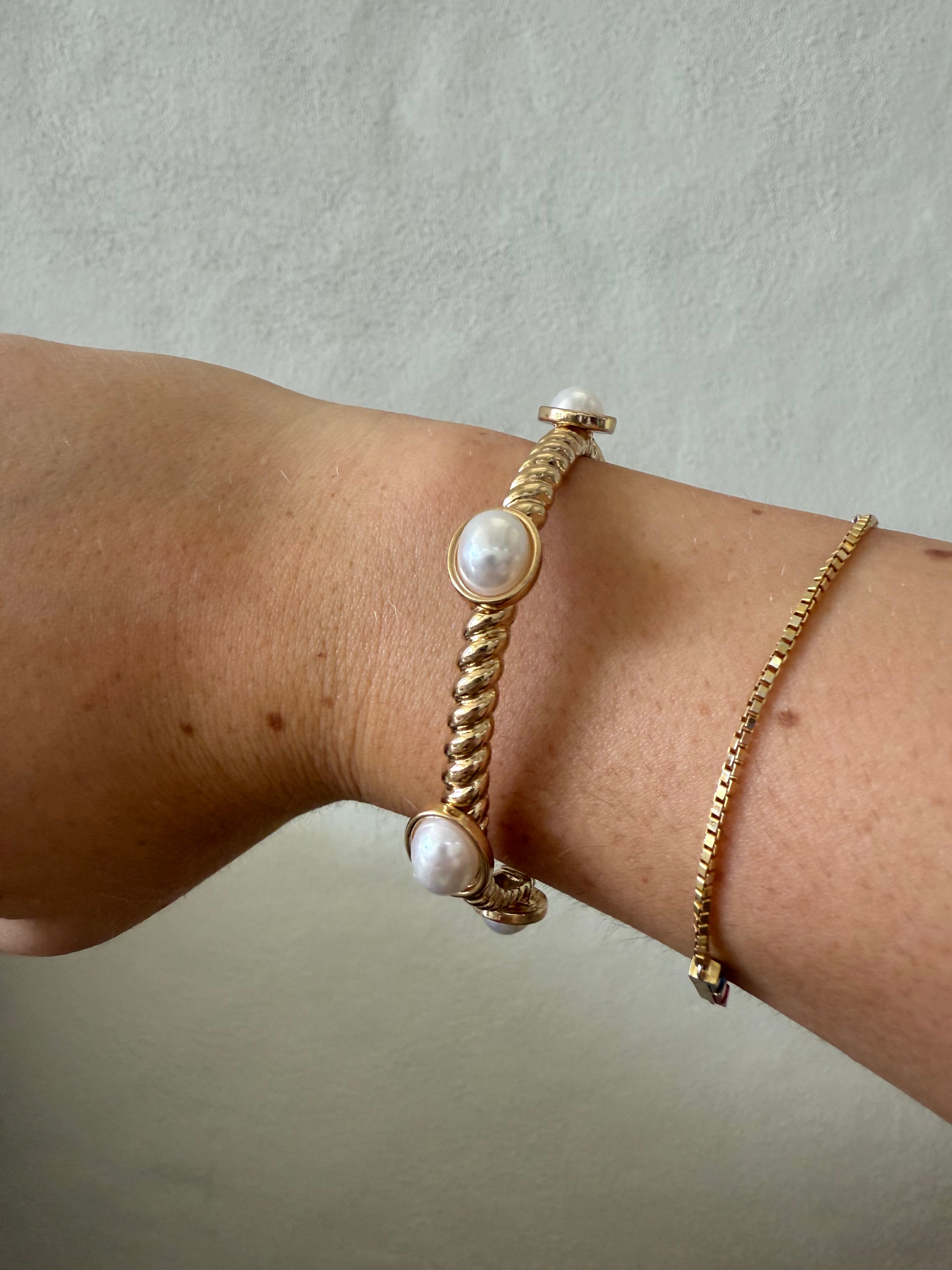The Twisted Pearl Bangle