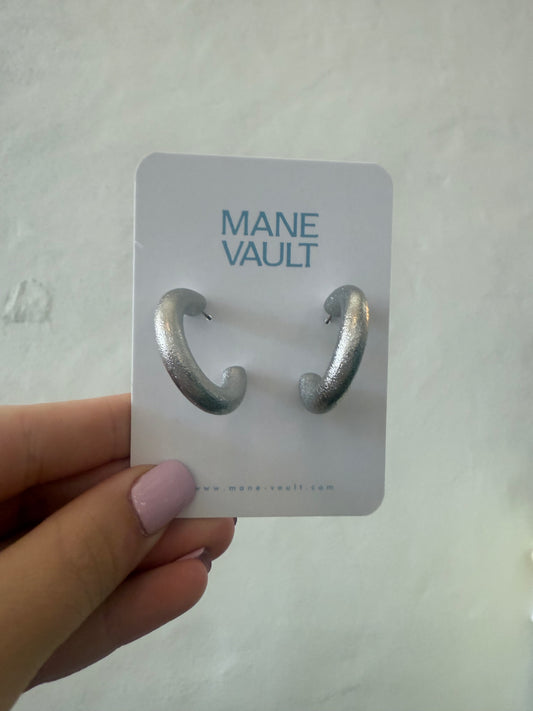 The Thick Brushed Hoops- silver