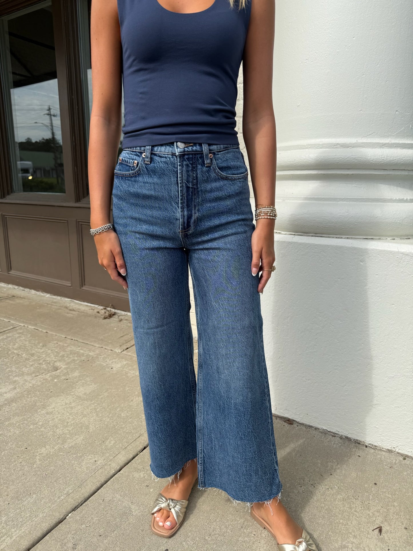 The Lana Crop High Rise Wide Leg Jeans