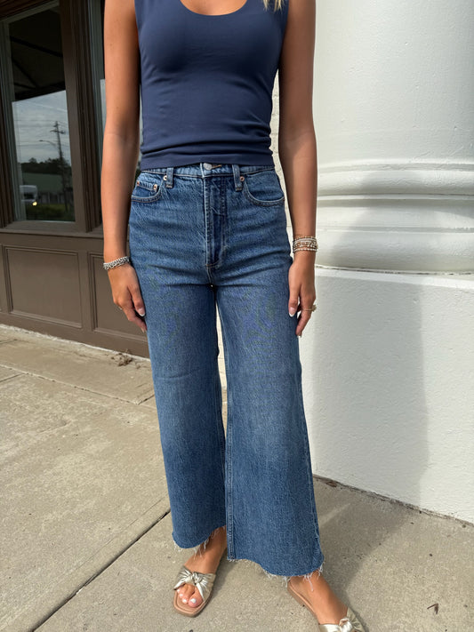 The Lana Crop High Rise Wide Leg Jeans