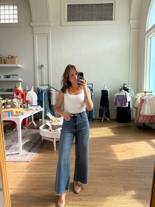 The Lana Crop High Rise Wide Leg Jeans