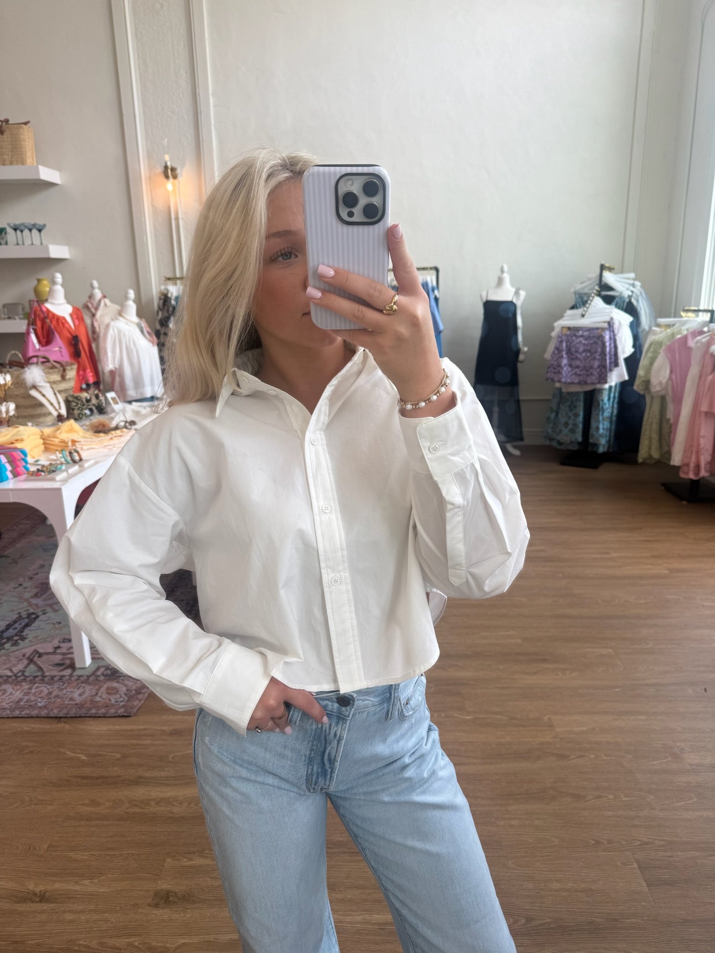 Solid Poplin Top