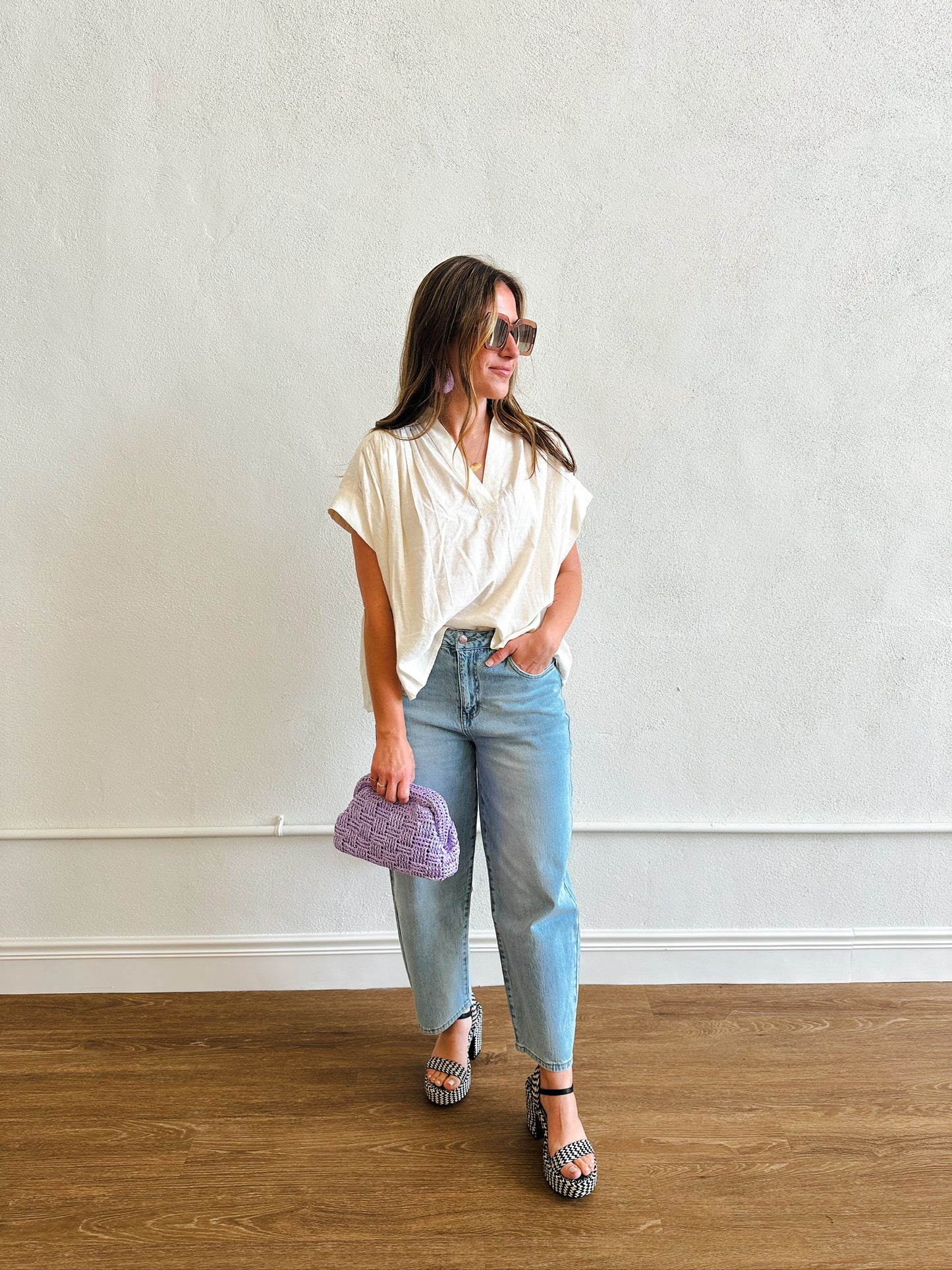 Harlow High Rise Barrel Jean, Light Indigo Worn