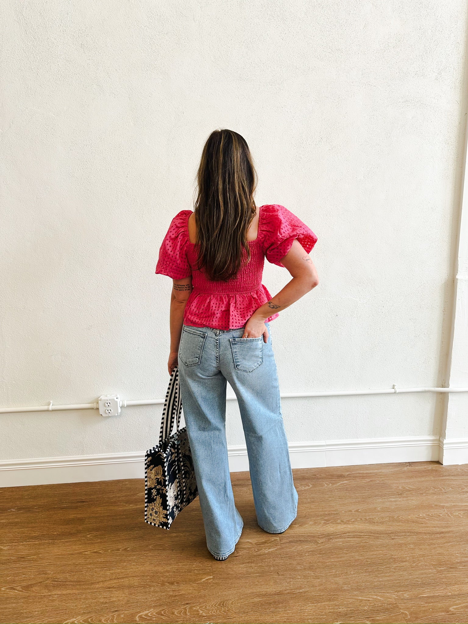 Pink Puff Sleeve Shirt