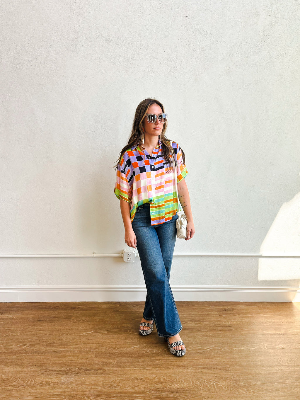 Mid Rise Slim Wide Leg Jeans