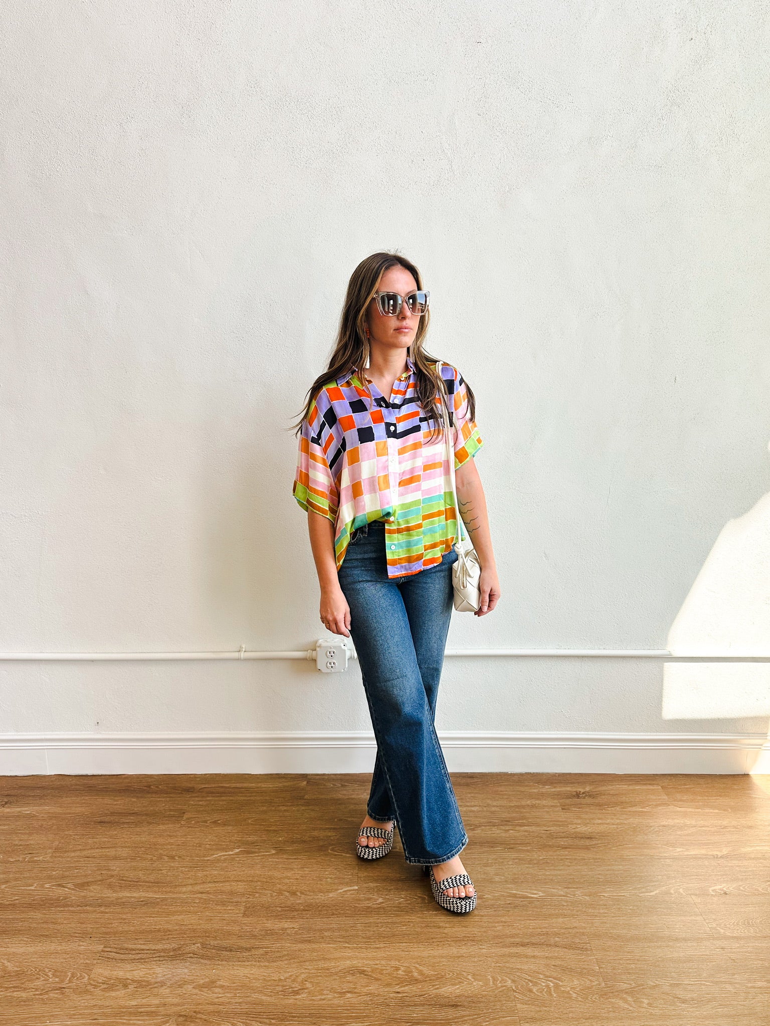 Mid Rise Slim Wide Leg Jeans