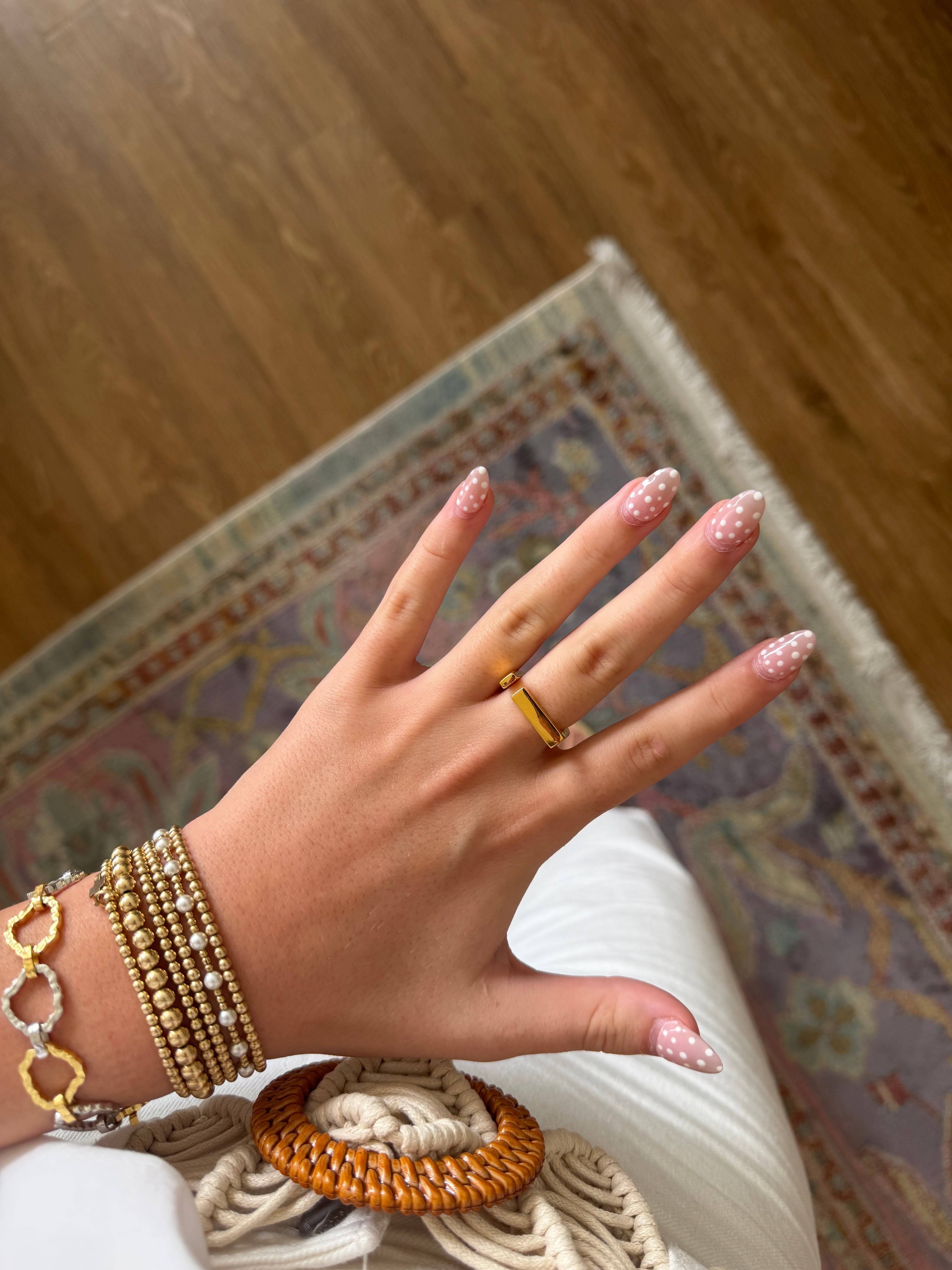 Lucas Jack Square Gold Ring