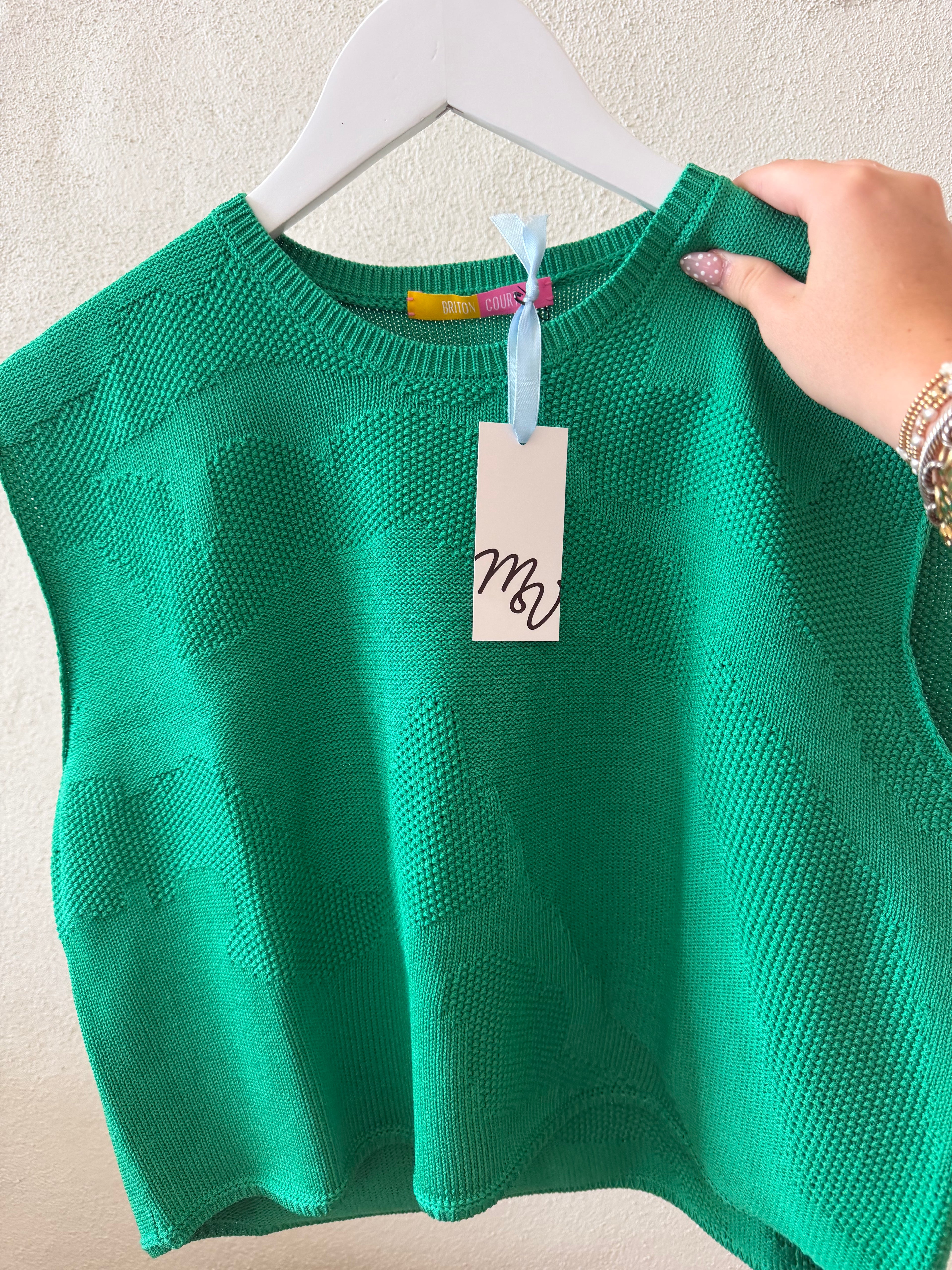 Laura Sleeveless Sweater - Green