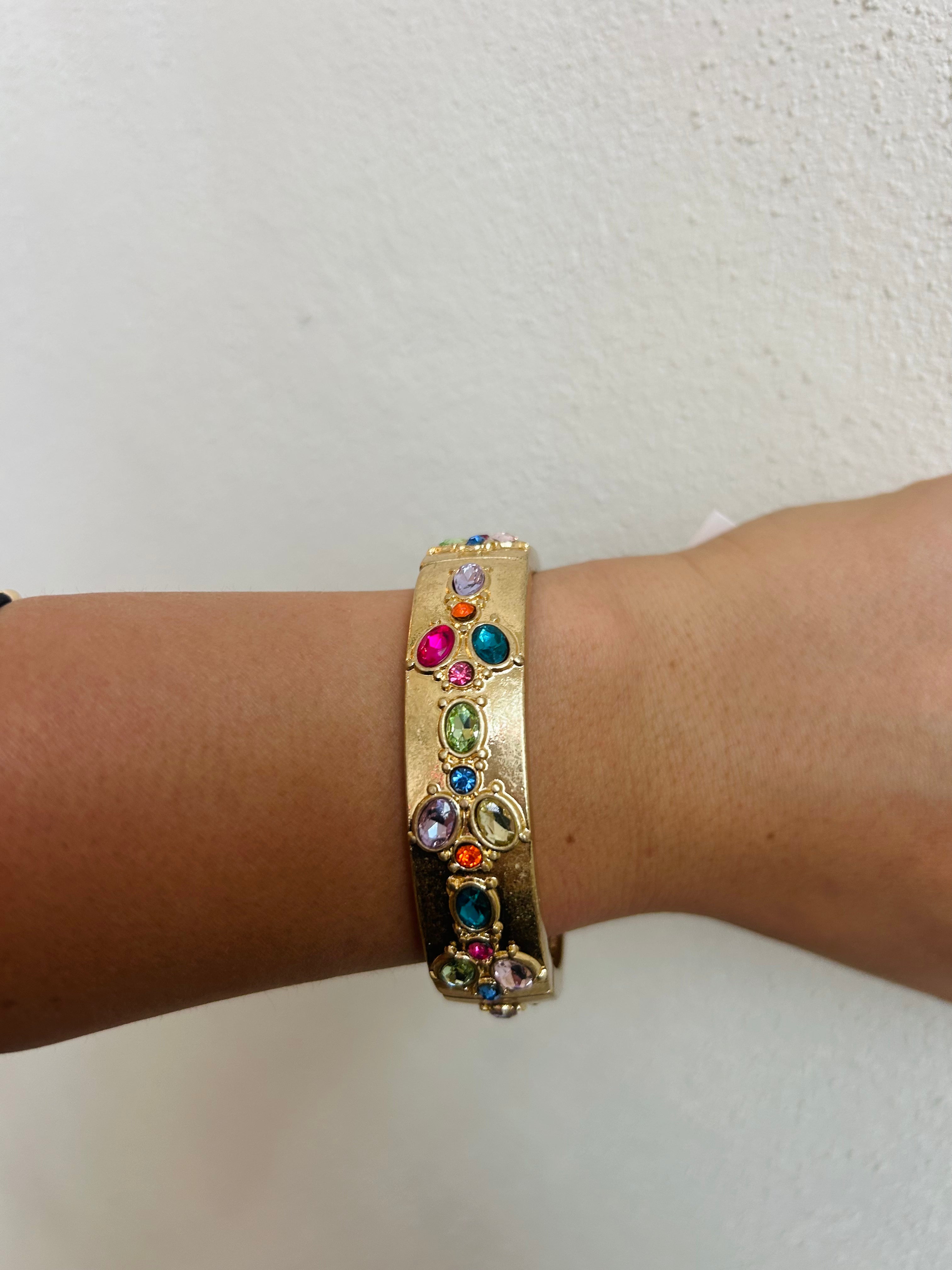 The Colorful Stone Bracelet- Gold