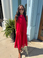 The Sloane Red Midi Dress
