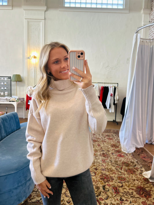 The Maci Turtleneck - Apricot