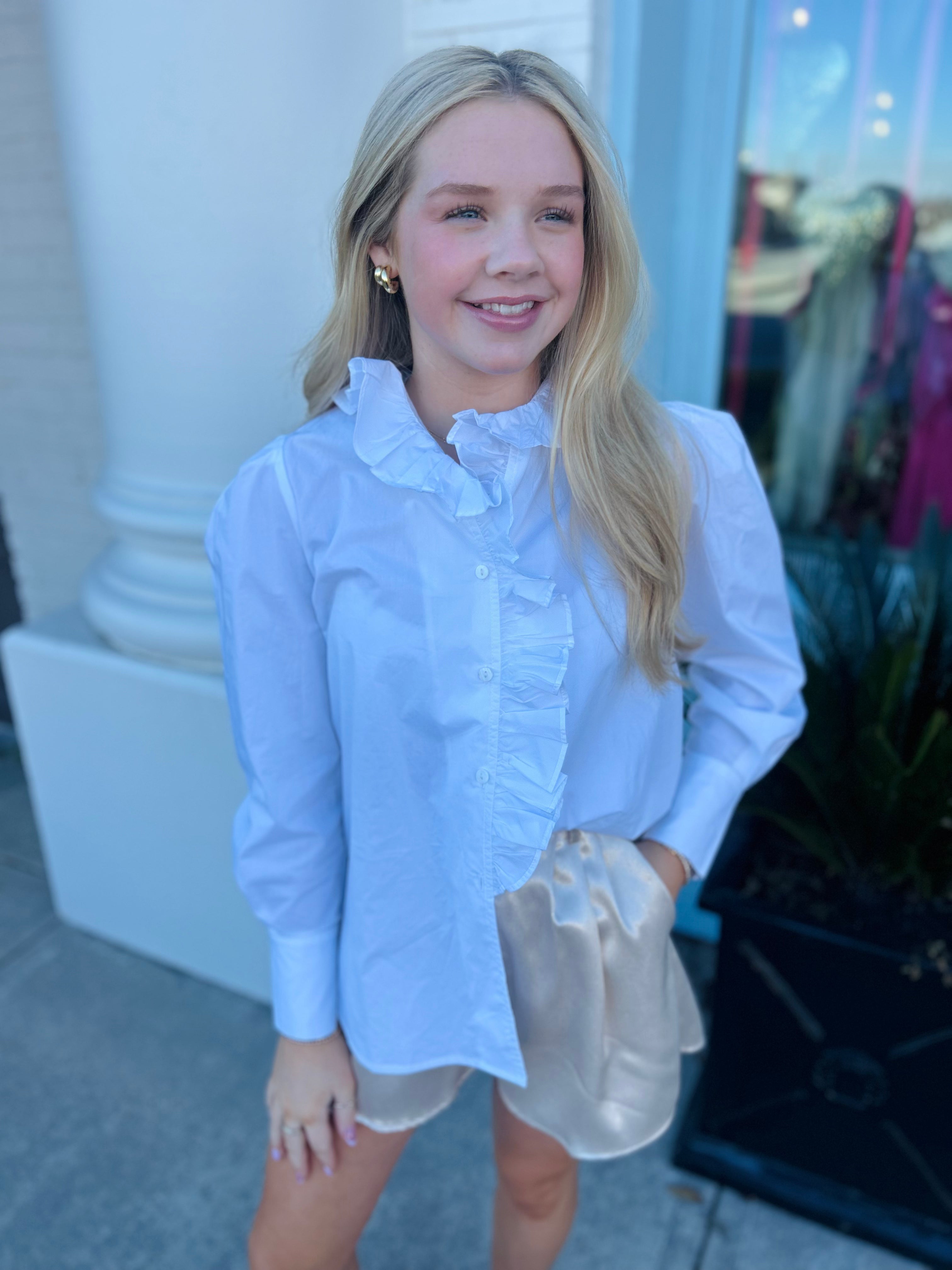 Ruffle Long Sleeve Top