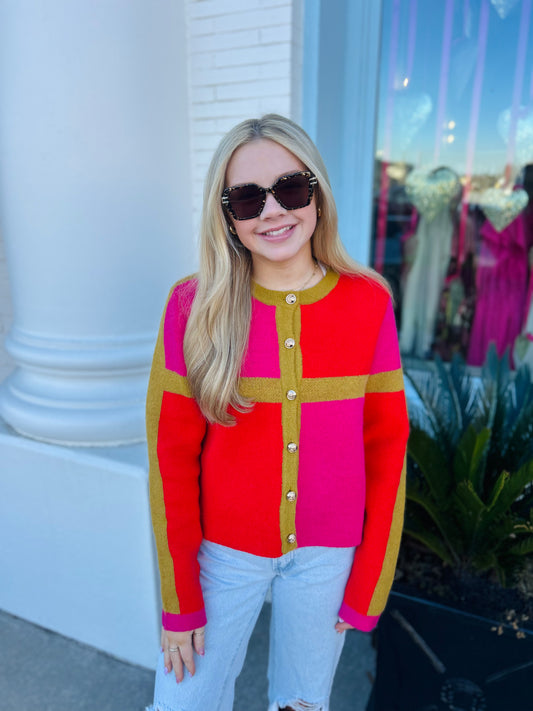 The Alexis Colorblock Cardigan