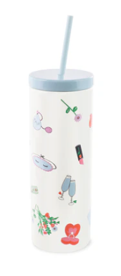 Kate Spade Tumbler with Straw - Wedding Cake Toss