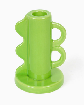 Double Handle Candle Holder- Green