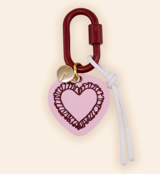 Ruffled Heart Bag Charm