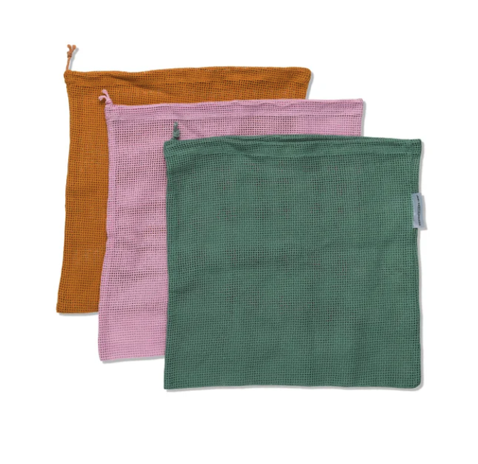 Reusable Produce Bags - Rust, Lilac, & Hunter